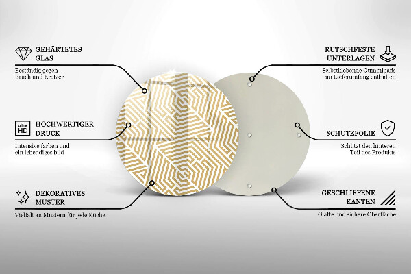 Glas Herdabdeckplatte Geometrische Linien