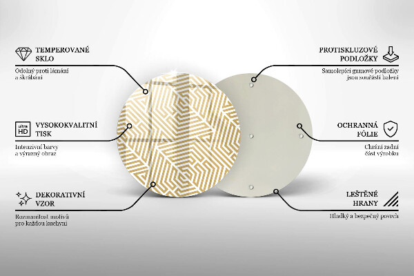 Glas Herdabdeckplatte Geometrische Linien