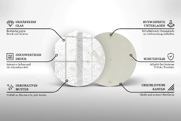 Glas Herdabdeckplatte Abstrakte Formen