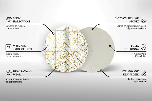 Glas Herdabdeckplatte Line-Art-Blättermuster