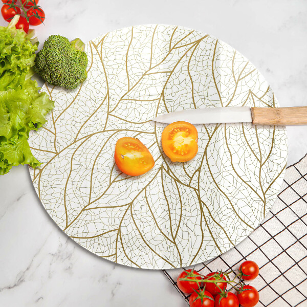 Glas Herdabdeckplatte Line-Art-Blättermuster