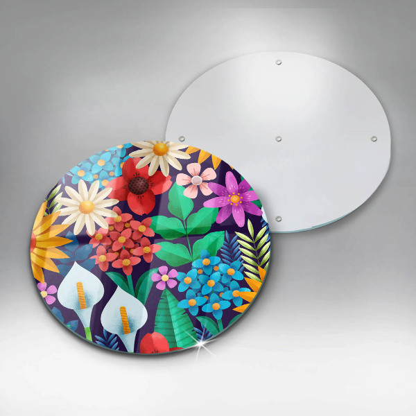 Glas Herdabdeckplatte Blumenwieseillustration