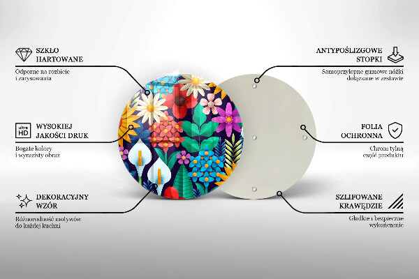 Glas Herdabdeckplatte Blumenwieseillustration