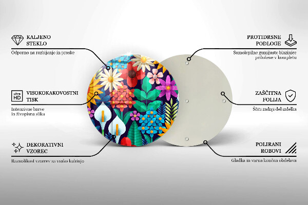 Glas Herdabdeckplatte Blumenwieseillustration