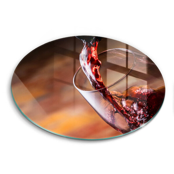 Glas Ceranfeldabdeckung Spritzschutz Rotwein und ein Glas