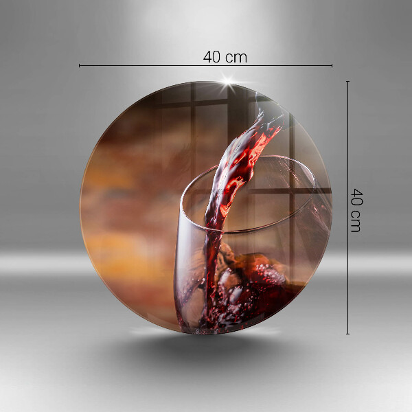 Glas Ceranfeldabdeckung Spritzschutz Rotwein und ein Glas