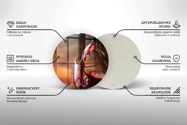 Glas Ceranfeldabdeckung Spritzschutz Rotwein und ein Glas