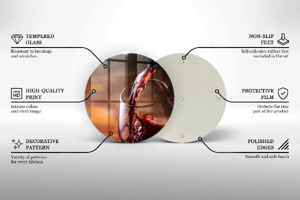 Glas Ceranfeldabdeckung Spritzschutz Rotwein und ein Glas