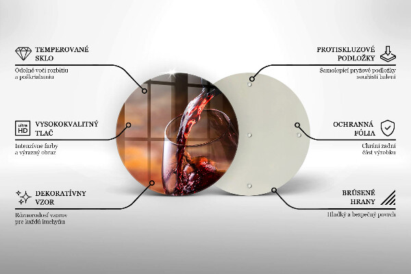 Glas Ceranfeldabdeckung Spritzschutz Rotwein und ein Glas