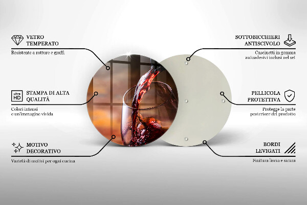 Glas Ceranfeldabdeckung Spritzschutz Rotwein und ein Glas