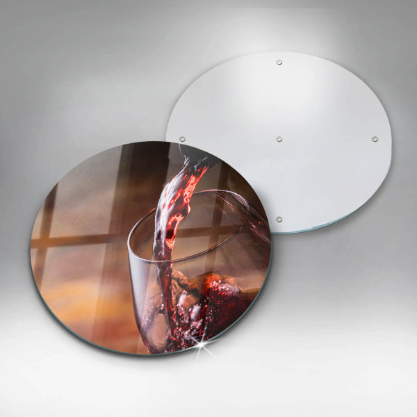 Glas Ceranfeldabdeckung Spritzschutz Rotwein und ein Glas