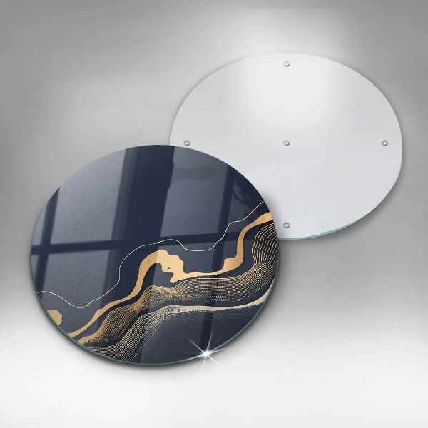 Glas Herdabdeckplatte Abstrakte goldene Linien