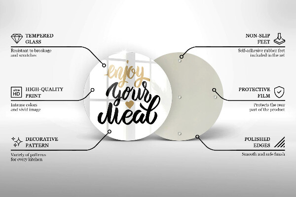 Glas Ceranfeldabdeckung Aufschrift Enjoy your meal