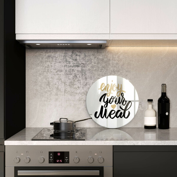 Glas Ceranfeldabdeckung Aufschrift Enjoy your meal