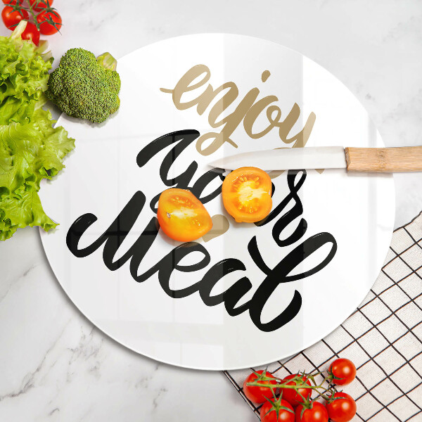 Glas Ceranfeldabdeckung Aufschrift Enjoy your meal