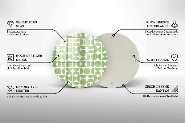 Glas Herdabdeckplatte Muster aus Boho-Formen