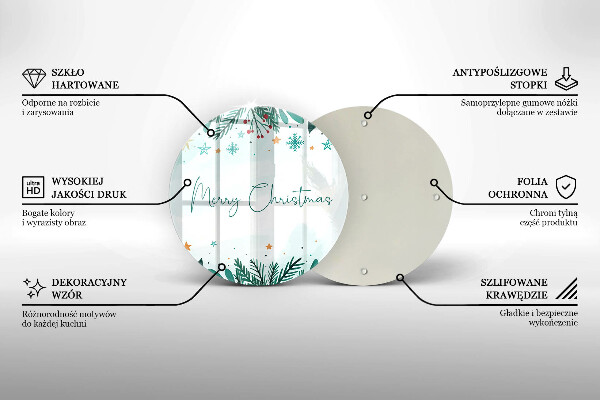 Glas Herdabdeckplatte Merry Christmas