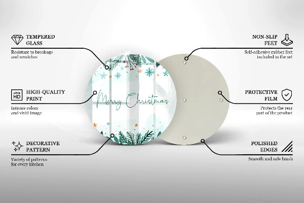 Glas Herdabdeckplatte Merry Christmas