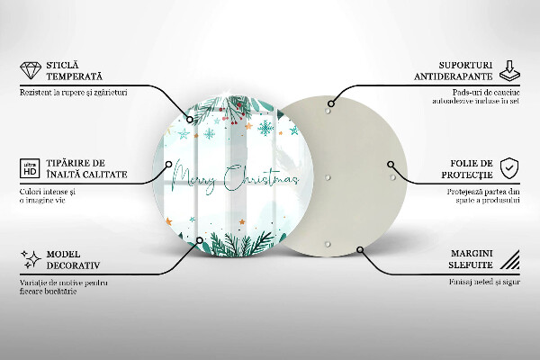 Glas Herdabdeckplatte Merry Christmas