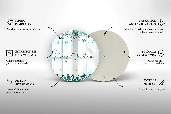 Glas Herdabdeckplatte Merry Christmas