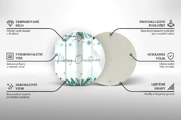 Glas Herdabdeckplatte Merry Christmas