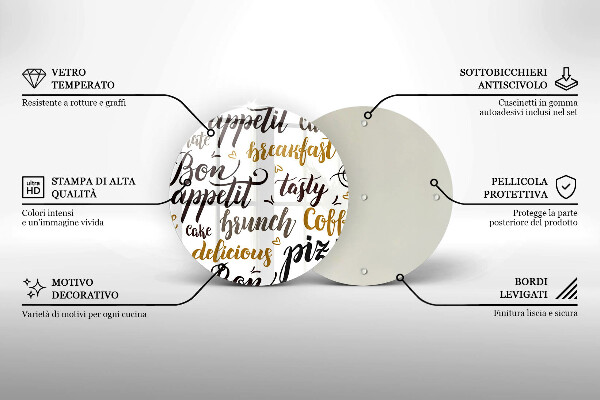 Glas Ceranfeldabdeckung Spritzschutz Untertitel Bon appetit