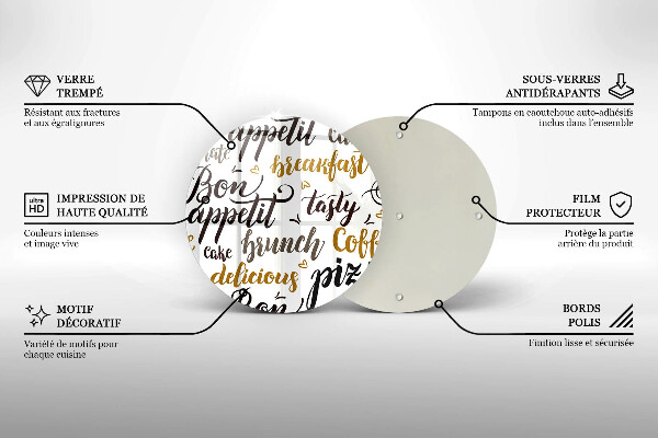 Glas Ceranfeldabdeckung Spritzschutz Untertitel Bon appetit