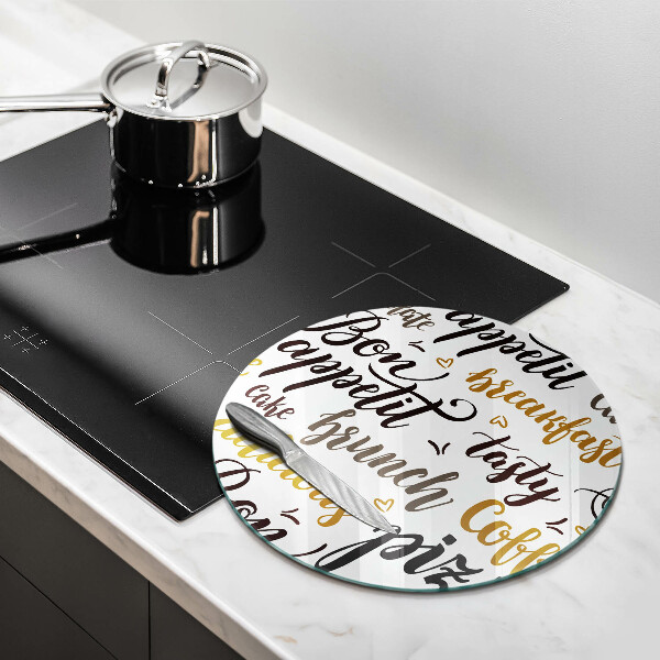 Glas Ceranfeldabdeckung Spritzschutz Untertitel Bon appetit