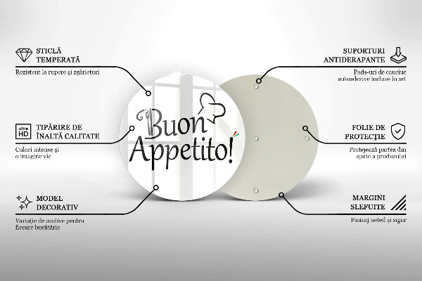 Glas Ceranfeldabdeckung Spritzschutz Buon Appetito!