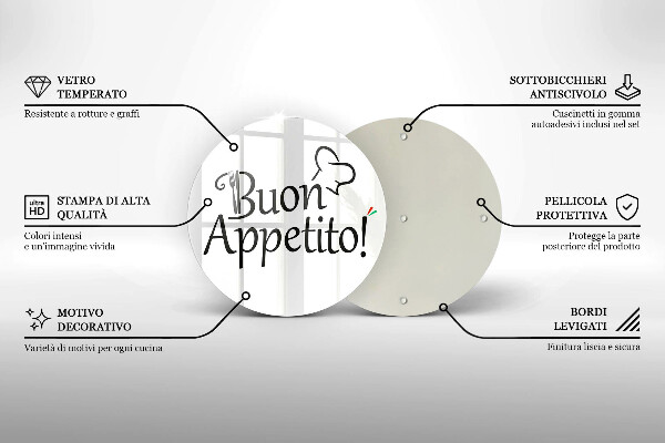 Glas Ceranfeldabdeckung Spritzschutz Buon Appetito!