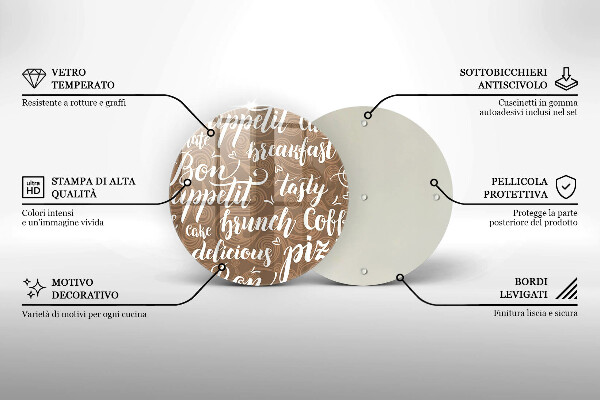 Glas Ceranfeldabdeckung Spritzschutz Untertitel Bon appetit