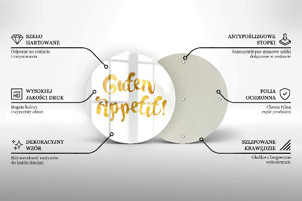 Glas Ceranfeldabdeckung Spritzschutz Guten Appetit!