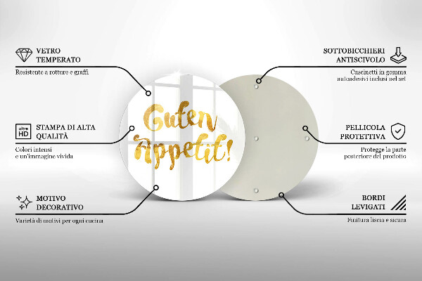 Glas Ceranfeldabdeckung Spritzschutz Guten Appetit!