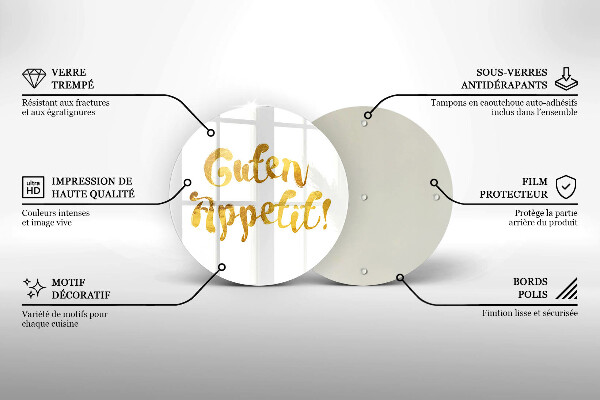 Glas Ceranfeldabdeckung Spritzschutz Guten Appetit!