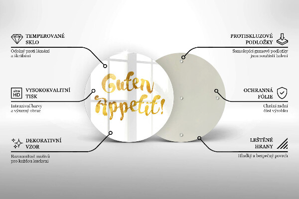 Glas Ceranfeldabdeckung Spritzschutz Guten Appetit!