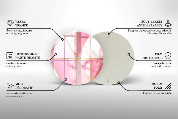 Glas Herdabdeckplatte Geometrischer Marmor