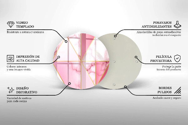 Glas Herdabdeckplatte Geometrischer Marmor