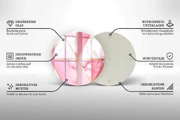 Glas Herdabdeckplatte Geometrischer Marmor