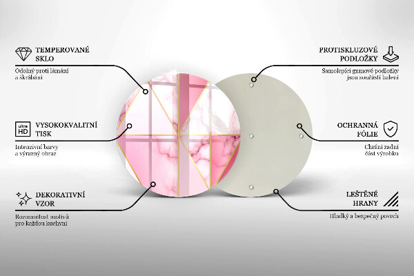 Glas Herdabdeckplatte Geometrischer Marmor