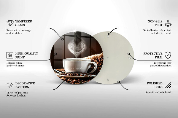 Glas Ceranfeldabdeckung Spritzschutz Kaffee und eine Tasse