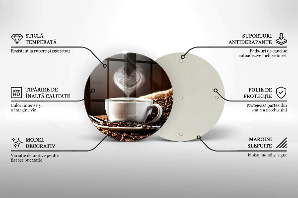 Glas Ceranfeldabdeckung Spritzschutz Kaffee und eine Tasse