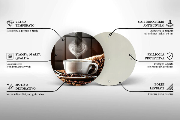 Glas Ceranfeldabdeckung Spritzschutz Kaffee und eine Tasse