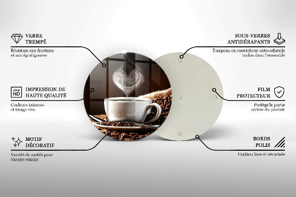 Glas Ceranfeldabdeckung Spritzschutz Kaffee und eine Tasse