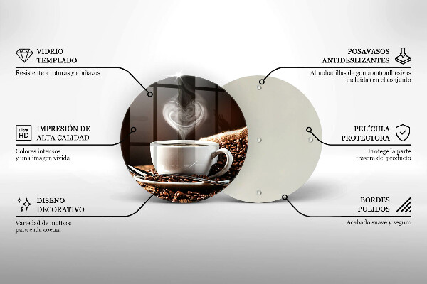 Glas Ceranfeldabdeckung Spritzschutz Kaffee und eine Tasse