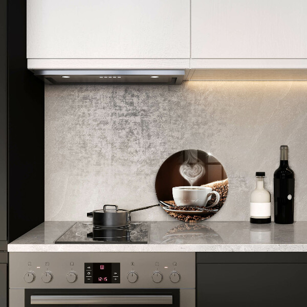 Glas Ceranfeldabdeckung Spritzschutz Kaffee und eine Tasse