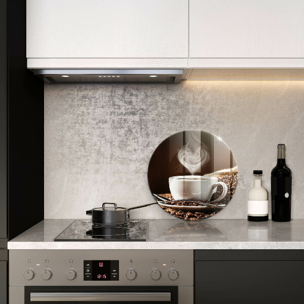 Glas Ceranfeldabdeckung Spritzschutz Kaffee und eine Tasse