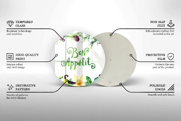 Glas Ceranfeldabdeckung Spritzschutz Inschrift Guten Appetit