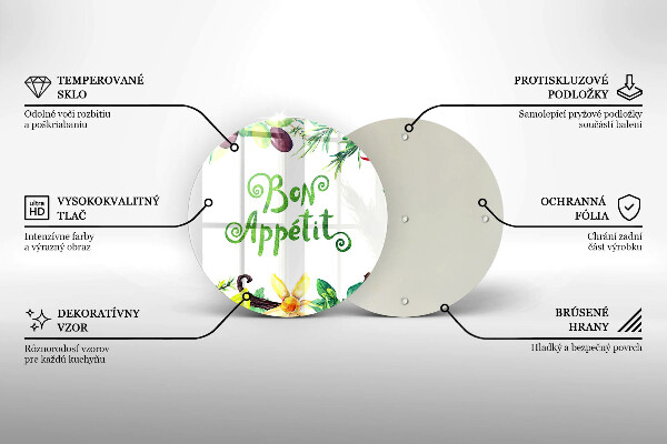 Glas Ceranfeldabdeckung Spritzschutz Inschrift Guten Appetit