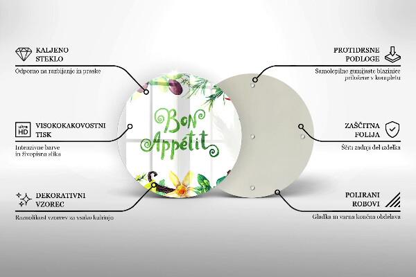 Glas Ceranfeldabdeckung Spritzschutz Inschrift Guten Appetit