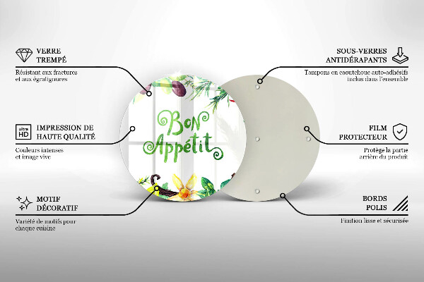 Glas Ceranfeldabdeckung Spritzschutz Inschrift Guten Appetit